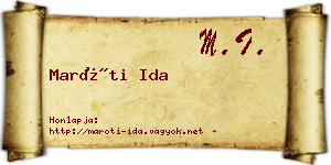 Maróti Ida névjegykártya