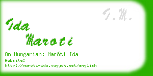 ida maroti business card